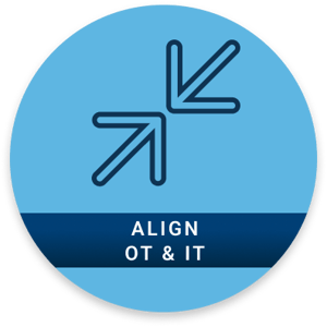 Align OT & IT icon of two arrows with the points touching